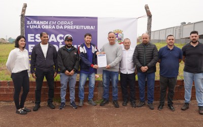 Prefeitura de Sarandi assina Ordem de Serviço e autoriza início das obras do novo Complexo Esportivo do Jardim Bom Pastor